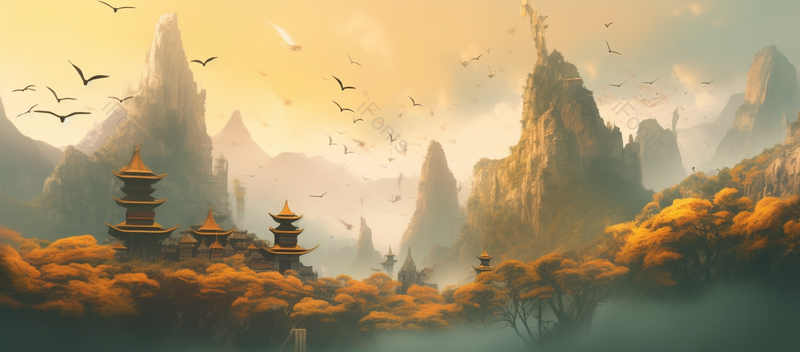 梦幻山峰山脉山水国画背景图,插画/手绘图,插画/手绘图库,插画/手绘图下载,插画/手绘